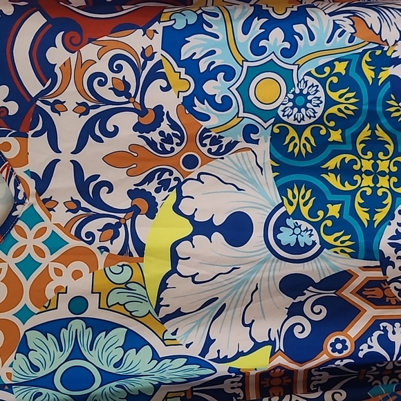 Sakurafina V-neck multicolor blouse L - Picture 2 of 7